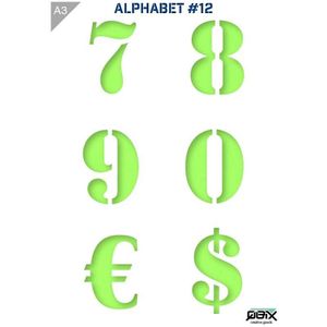 QBIX A3 sjabloon alphabet 12