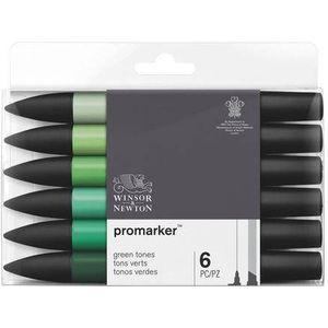 Winsor & Newton Promarkerset 6 st green tones