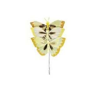 Rayher Vlinders van veren geeltinten - 85.183.20 geel 2 cm.
