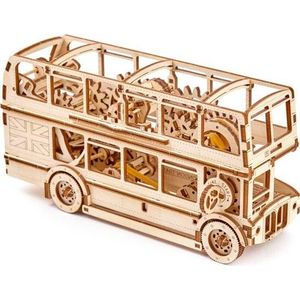 Wooden City Modelbouwpakket Londen Bus Hout - 115mm Hoog X 232mm Breed X 70mm Diep - Naturel Kleur