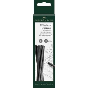 Faber Castell 12 natural charcoal 5-8mm 129298