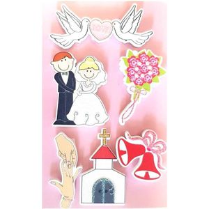 Glorex Houten stickers bruid kerk 202