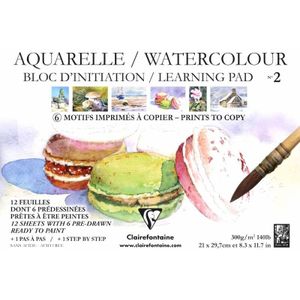 Clairefontaine Aquarel kleurblok A4 nr.2