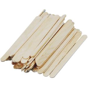 Rayher Platte houten lollystokjes - 11 cm. assorti kleuren 217-49