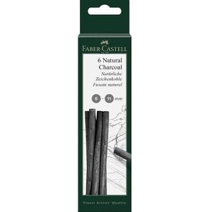 Faber Castell 6 natural charcoal 6-11mm 129398
