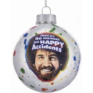 Bob Ross Kerstbal no mistakes wit
