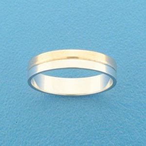 Goud met Zilveren Ring AL749 - 4 mm - zonder steen 5600187 17.75 mm (56)