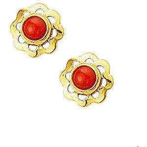 oorknoppen koraal 14K geelgoud 4006033