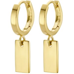 klapoorring hanger rechthoek zilver verguld (geel) 2103000