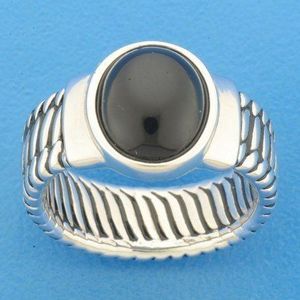 Zilver Geoxideerde Ring oxi en onyx 1101611 20.25 mm (64)