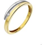 Bicolor Gouden Ring diamant 0.035ct H SI 4206393 17.50 mm (55)