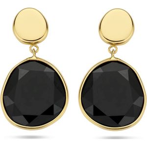14K geelgoud oorhangers onyx 4028053