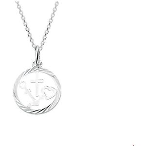 collier geloof, hoop en liefde 41 + 4 cm zilver wit 1020223