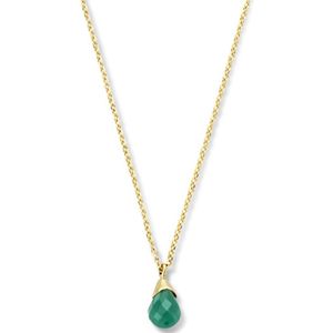 goud (geelgoud) collier groen agaat 0.35ct 40 - 42 - 44 cm 4024674