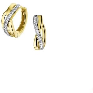 klapoorringen zirkonia 14K geelgoud 4018160