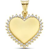 goud (geelgoud) graveerhanger hart zirkonia 4026648