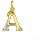 Geelgouden Hanger letter A diamant 0.005ct H SI 4006322