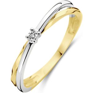 Quickjewels 4208957- 14k bicolor - Diamant - Ring-18.50