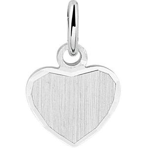 Zilver Gerhodineerde Graveerhanger hart gediamanteerd 1333349