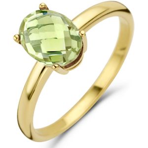 14K geelgoud ring groen amethist 4026957 17.25