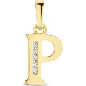 goud (geelgoud) hanger letter zirkonia 4025406