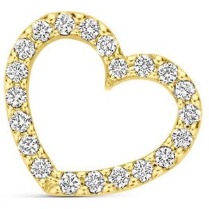 14K geelgoud hanger hartje diamant 0.06ct h si 7 mm 4033297