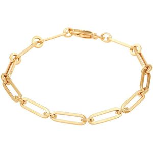 Geelgouden Armband paperclip vierkante buis 4 4022786