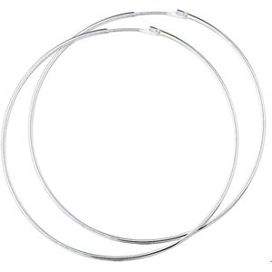 oorringen 1,5 mm ronde buis zilver wit 1001453