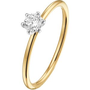 ring zirkonia 14K bicolor goud geel/wit 4208643