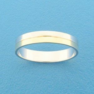 Goud met Zilveren Ring AL744 - 4 mm - zonder steen 5600128 21.00 mm (66)