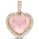 goud (rosÃ©goud) hanger hart rozenkwarts 3.50ct en diamant 0.21ct h si 4401434