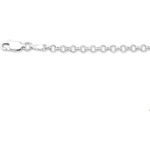 Zilver Gerhodineerde Collier jasseron 3 1316943 80 cm