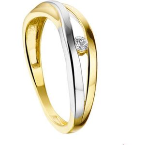ring zirkonia 14K bicolor goud geel/wit 4207300