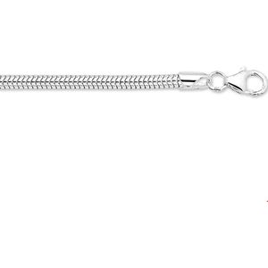 Zilveren Collier slang rond 3 1002384 50 cm