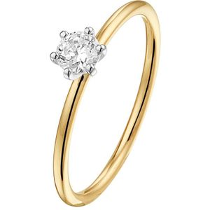 ring zirkonia 14K bicolor goud geel/wit 4208646