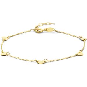 14K geelgoud armband hartjes 16,5 - 18,5 cm 4027388