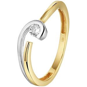 ring zirkonia 14K bicolor goud geel/wit 4208611