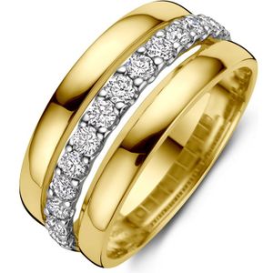 14K bicolor goud geel/wit ring diamant 0.57ct h si 4209101 16.50