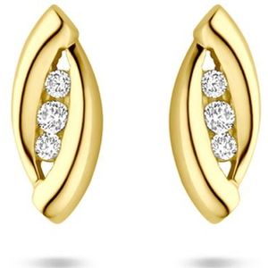 14K geelgoud oorknoppen zirkonia 10 mm 4034076