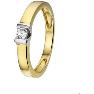 ring zirkonia 14K bicolor goud geel/wit 4206561
