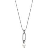 Zilver Gerhodineerde collier swarovski parel 42 + 3 cm 1338635