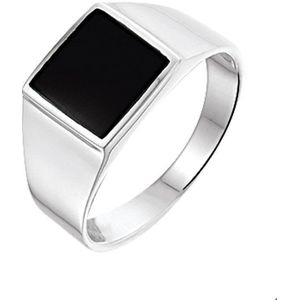 zegelring massief onyx zilver wit 1018085