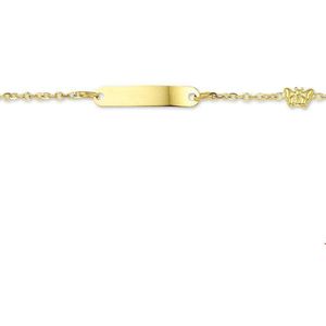 Geelgouden Graveerarmband vlinder anker plaat 4 4016123 11 cm