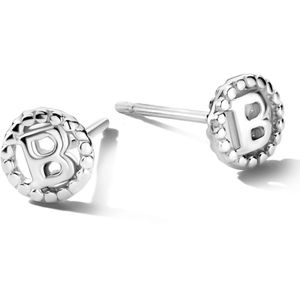 oorknop letter zilver gerhodineerd 1334596