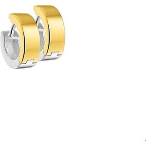 klapoorringen 4,5 mm vlak 14K bicolor goud geel/wit 4201727