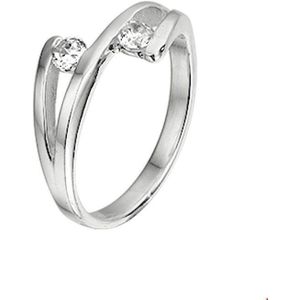 Zilver Gerhodineerde Ring zirkonia 1325478 15.00 mm (47)