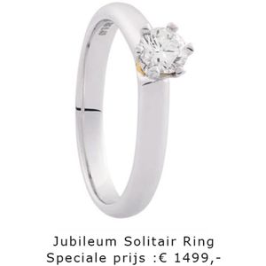 Jubileum Solitair Ring - 0.40 crt Briljant - Witgoud JUB/Solitair/W-17.5
