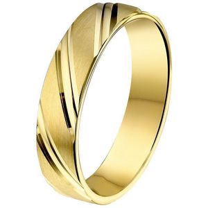 Geelgouden Ring A412 - 5 mm - zonder steen 4010487 19.00 mm (60)