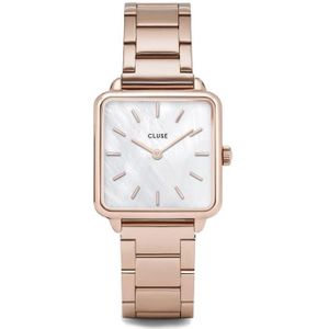 CLUSE La Tétragone Rose Gold/White Pearl CL60027S - horloge