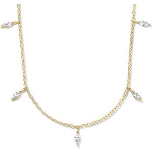 zilver verguld (geel) collier zirkonia 41 + 4 cm 2103064